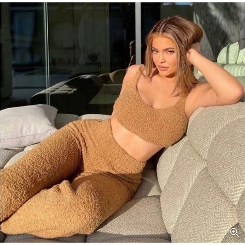 New Skims Cozy Knit Lounge Pants camel Straight Leg Pull On Sz 2X / 3X & L/XL